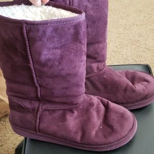 Purple Fuzzy Boots